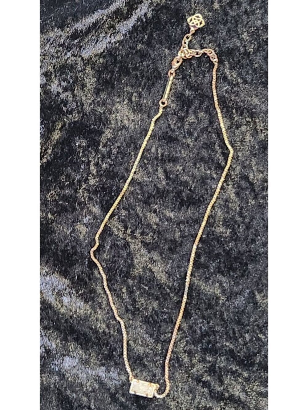 Kendra Scott Pattie Gold-Tone Necklace With White Drusy Stone Pendant